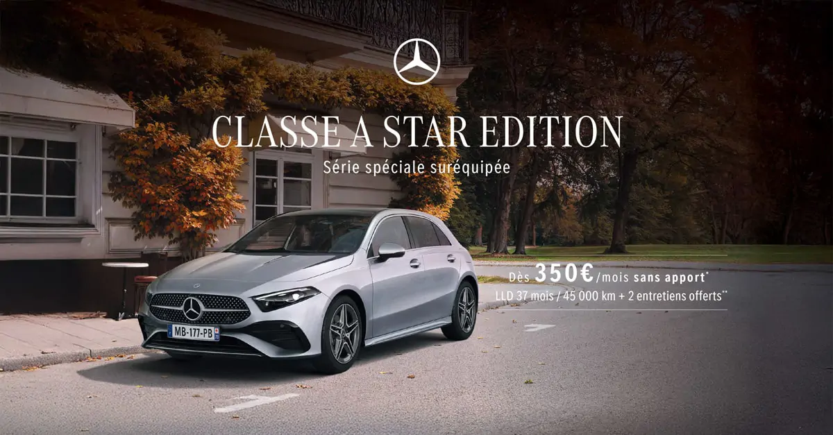 Profitez de la Mercedes Classe A Star Edition suréquipée à partir de 350€/mois* !