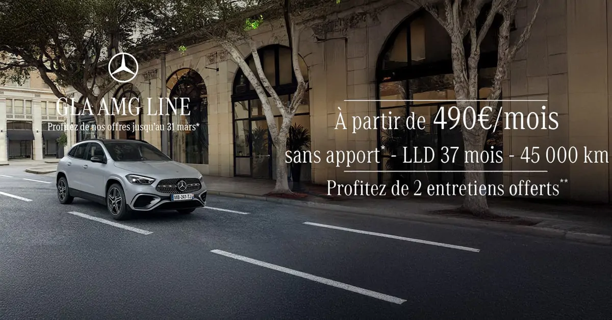 Découvrez le Mercedes GLA AMG Line à partir de 490€/mois* !