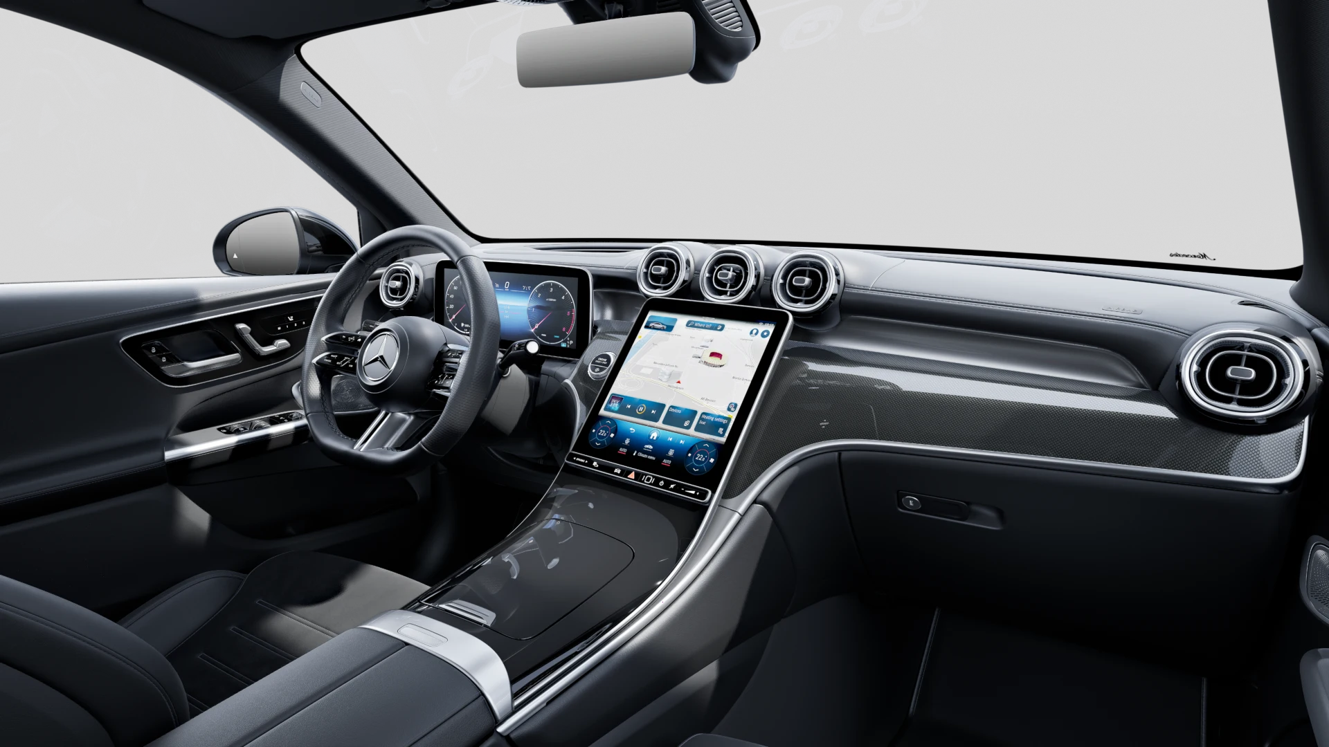 Image Mercedes-Benz GLC SUV GLC 220 d 4MATIC   AMG Line Pack Sport Noir Apple CarPlay  Android Auto Pack Premium Plus 