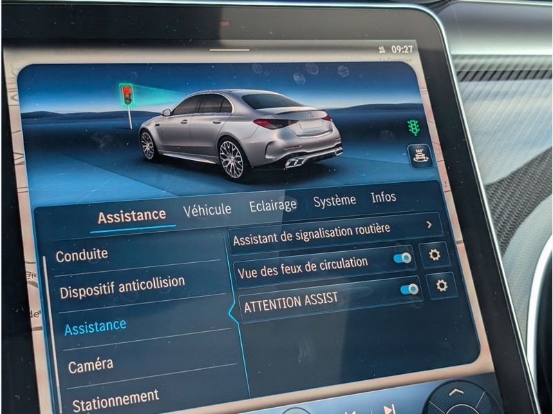 Image Mercedes-Benz CLASSE C BERLINE C 63 S E PERFORMANCE Berline AMG TO SIEGES ELECTRIQUES MEMOIRES CHAUFFANTS DISTRONIC CAMERA 360 HUD 